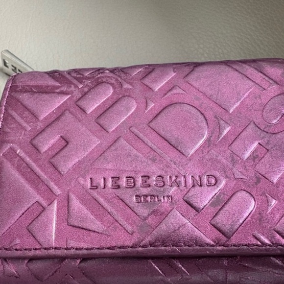 LIEBESKIND Berlin small small wallet embossed metallic burgundy red purple hue - Picture 3 of 16